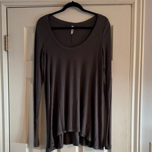 Free People Charcoal Long Sleeve Top